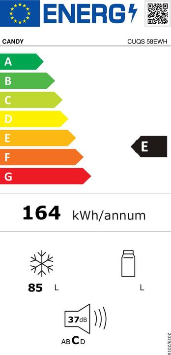 Label énergétique Candy CUQS 58EWH (Autonome, 85 l)