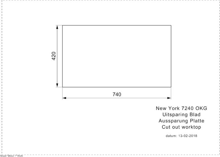 Actual product image Reginox Sink, Stainless Steel Kitchen Sink New York OKG 72x40 cm R31377 (44 cm, 76 cm)
