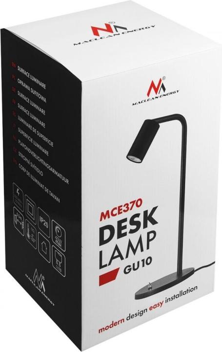 Actual product image Maclean Desk lamp GU10 with switch MCE370 B (GU10)