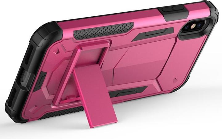 Actual product image Zizo Hybrid Transformer Cover - Armoured iPhone X case with stand (hot pink/black) (Apple iPhone X)