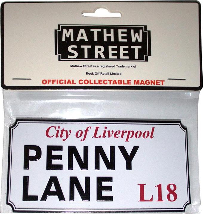Actual product image Rock Off Penny Lane Liverpool Sign Embossed Fridge Magnet (1 x)
