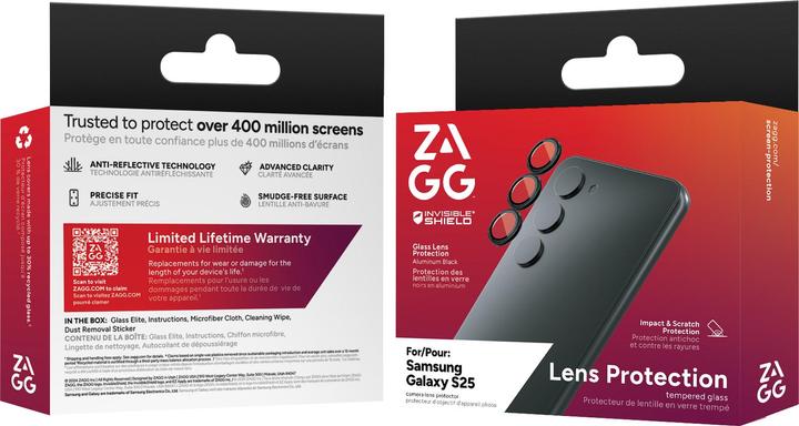 Actual product image Zagg InvisibleShield Premium GL (CameraRings) Samsung Galaxy S25 (3 Piece, Samsung Galaxy S25)