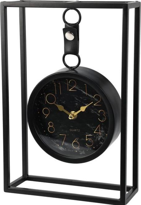 Koopman Tischuhr - aus Metall - ca. 30 cm - schwarz/gold
