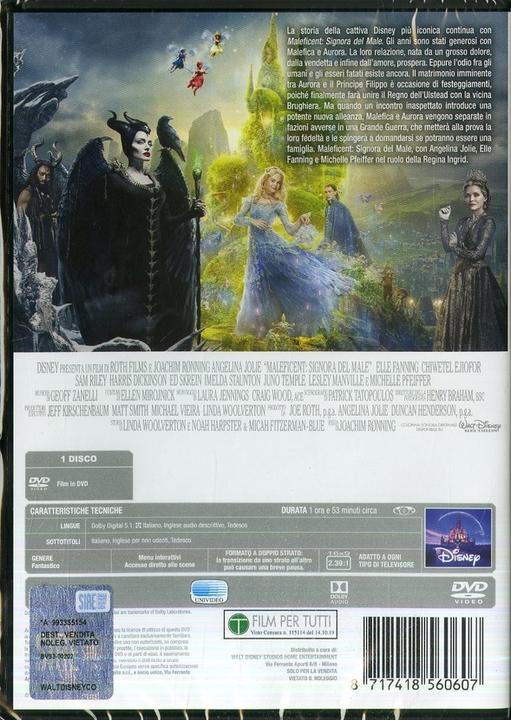 Actual product image Maleficent: Signora del male (DVD, 2019, German, English, Italian)