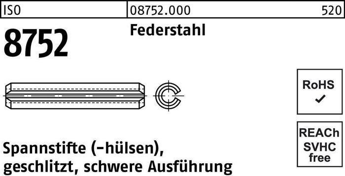 Produktbild Spannstift ISO 8752 geschlitzt 18 x 90 Federstahl schwere Ausf. ISO 8752