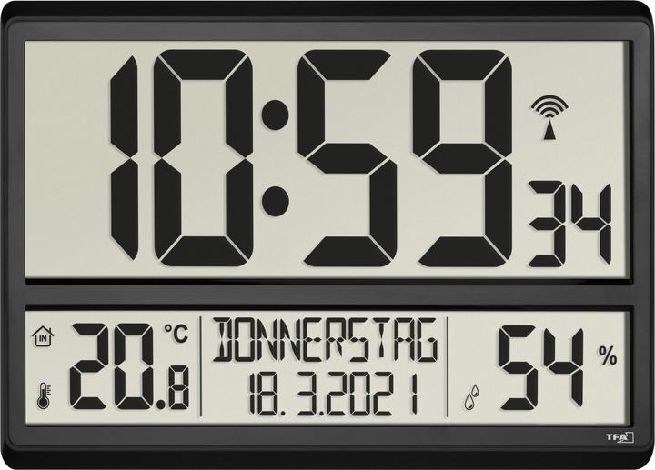 Produktbild TFA Digital Funk-Wanduhr mit Hygrometer