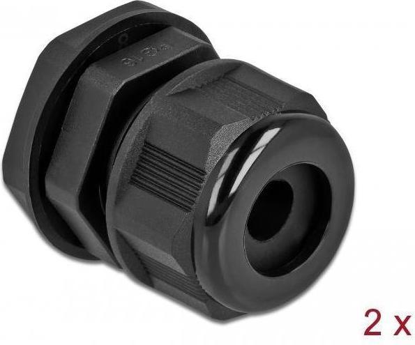 Actual product image Delock Cable gland PG16 for round cable black 2 pieces