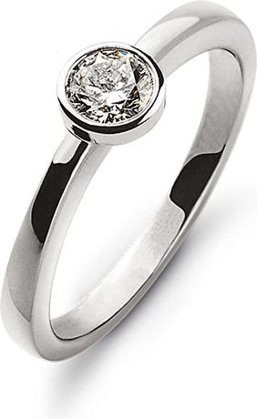 Natsumi Schmuck Diamantring Weissgold 18K/750 0.15 ct H si 50 / 15,9 mm Ø (50, 750/18 K Gold)