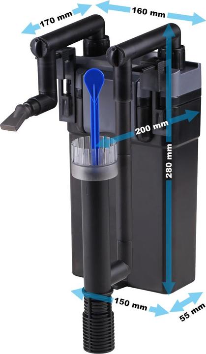 Produktbild SunSun HBL-802 Hang On Filter Anhängefilter 500 l/h 6 W 100 l Aquarium Filter (100 l, Süsswasser, Salzwasser)