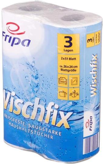 Immagine prodotto Fripa Rotolo da cucina Wischfix, 3 veli, bianco brillante (2 x)