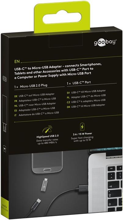 Actual product image Goobay USB-Micro to USB-C adapter (USB-C, 1.10 cm)