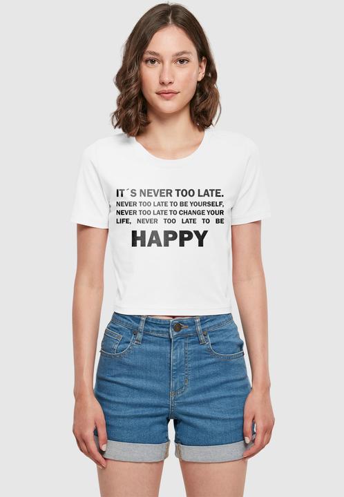 Actual product image Merchcode Ladies Never Too Late Cropped Tee - 189173 (S)