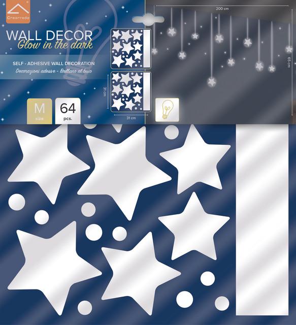 Crearreda Leucht-Wallsticker 31x31 cm Hanging Stars (31 x 31 cm)