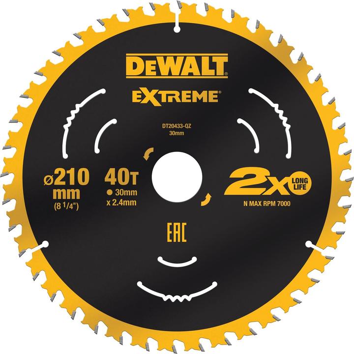 DeWalt DT20433QZ Circular saw blade 210 x 30 x 2.4 mm Number of teeth: 40 1 pc.