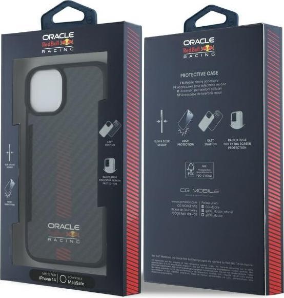 Produktbild Red Bull RBHMP14S24CFGSMK iPhone 14 6.1" hardcase black Carbon Fiber Power Bar MagSafe (Apple iPhone 14)
