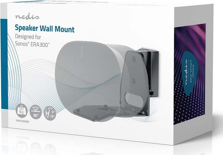 Actual product image Nedis Speaker holder - Compatible with: Sonos Era300 - wall - 5 kg - swivel/tilt - tiltable (1 pcs., Wall installation, Tiltable, Rotatable)