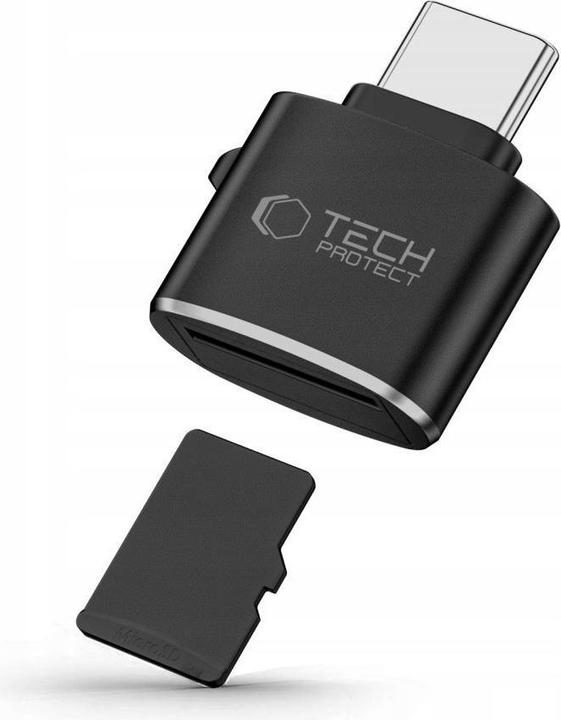Actual product image Spigen UltraBoost microSD card reader adapter with USB-C - black (USB-C)
