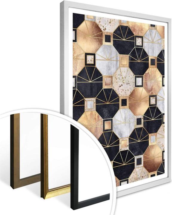 Produktbild Trenddeko Art Deco: Gold und Schwarz (30 x 40 cm)