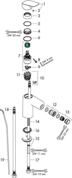 Actual product image hansgrohe Logis single-lever bidet mixer 100 with pop-up waste