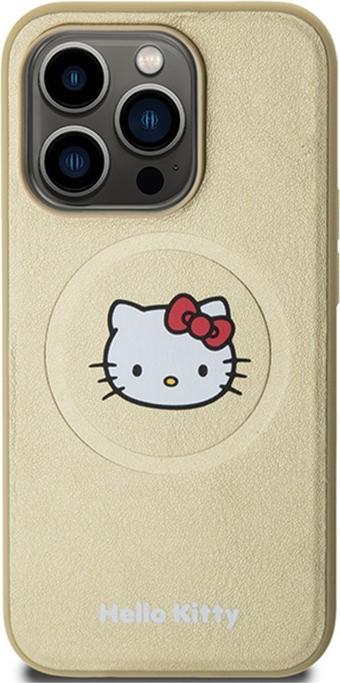 Produktbild Hello Kitty HKHMP14XPGHCKD iPhone 14 Pro Max 6.7" złoty/gold hardcase Leather Kitty Head MagSafe (Apple iPhone 14 Pro Max)