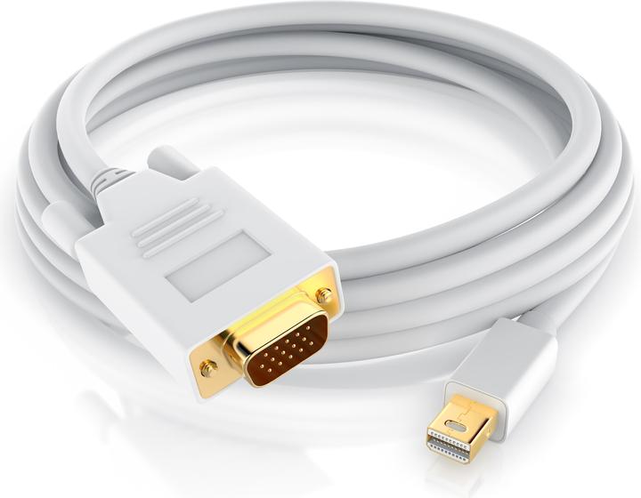 Produktbild CSL Mini Displayport zu VGA Audio Video Kabel, miniDP Monitor Adapter / Thunderbolt 1 & 2 kompatibel (5 m, DisplayPort, VGA)