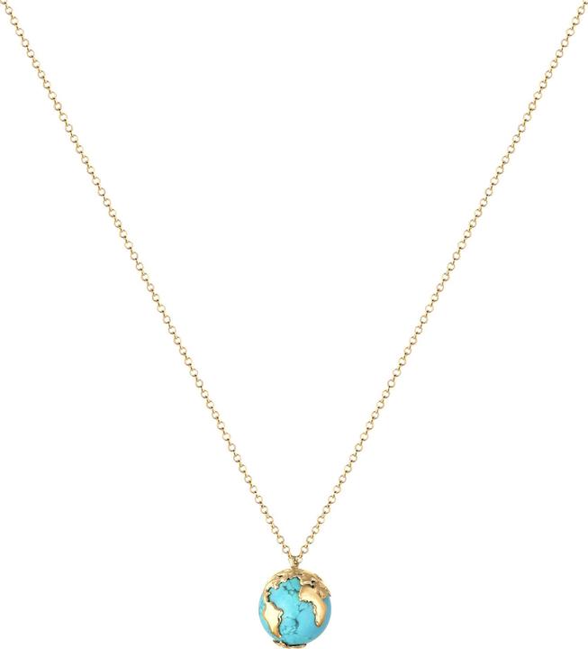 Immagine prodotto Elli Collana pisello Collana globo globo syn. howlite argento 925 (Argento 925, Turchese sintetico, 70 cm)