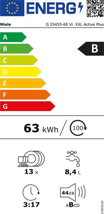 Etichetta energetica Miele G 25455-60 Vi XXL Active Plus