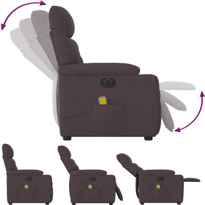 Produktbild VidaXL Massagesessel Elektrisch Dunkelbraun Stoff