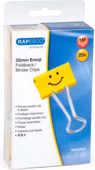 Actual product image Rapesco 32mm emoji mounting clips (20 x)
