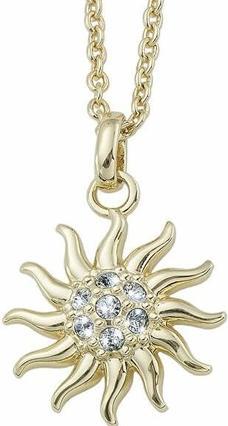 Crystalp Beautiful gold-plated necklace with Energy Sun crystals 32171.G