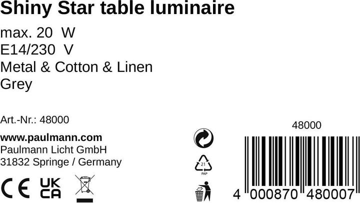 Nährwerte und Zutaten Pauleen Shiny Star (E14)