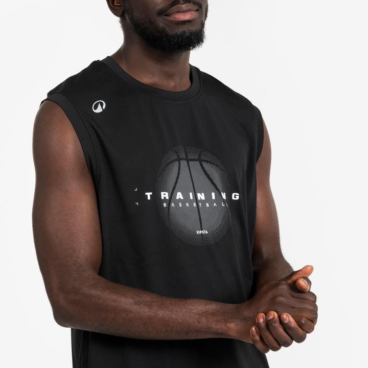 Actual product image Kipsta Damen/Herren Basketball Trikot ärmellos - Fast 500 schwarz (XS)