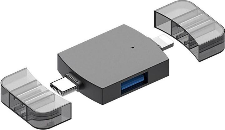 Actual product image PowerGuard 2-in-1 OTG USB-C Lightning to Dual USB 3.0 Adapter (USB Type C, Lightning)