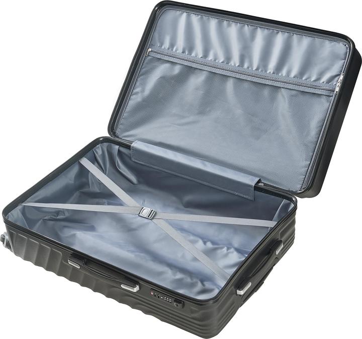 Immagine prodotto Pro-Tec Reisekoffer Pona 3er Set Schwarz (100 l, Bagaglio a mano (fino a 50 litri), M (50 - 90l), L (90 - 115l))
