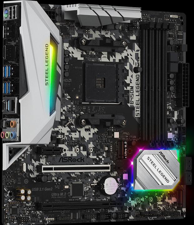 Image du produit AsRock B450M Steel Legend (AM4, AMD B450, mATX)