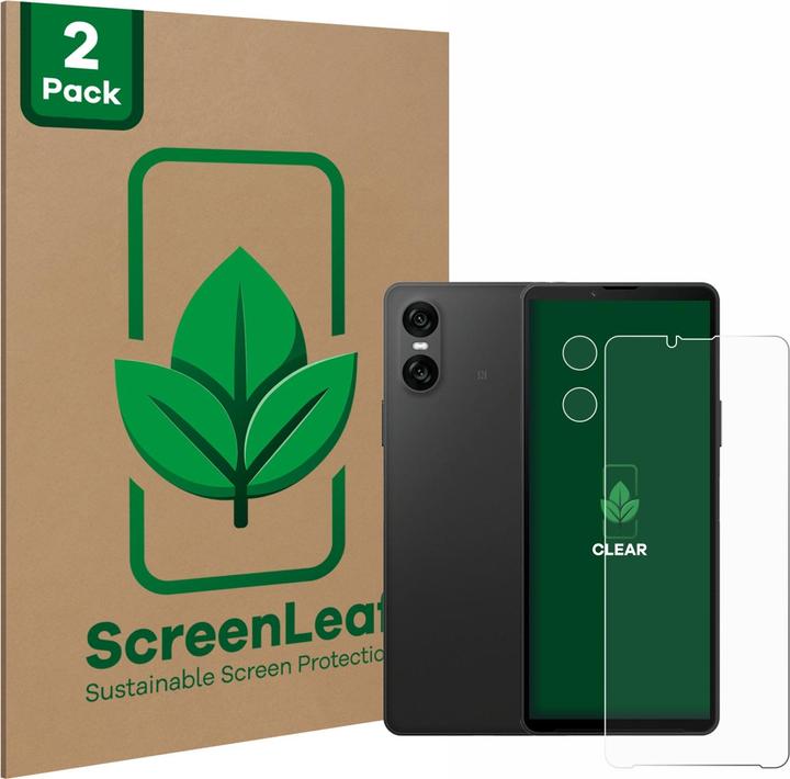 Produktbild ScreenLeaf Schutzfolie nachhaltiger Displayschutz Displayschutzfolie Folie Klar Transparent (2 Stück, Sony Xperia 10 VI)