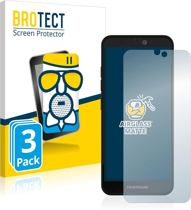 Actual product image BROTECT AirGlass Glass Matte (3 Piece, Fairphone 3+)