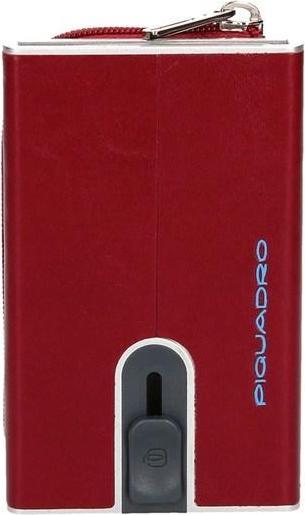 Actual product image Piquadro Blue Square, Leather Card Holder, Square Sliding System with Zipp