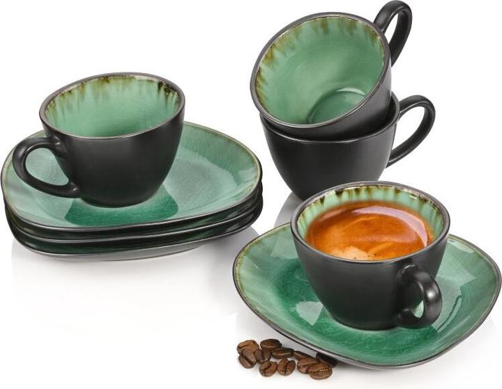 Produktbild Sänger Geschirr Espressotassen Set Palm Beach mit Untertassen (120 ml, 8 x)
