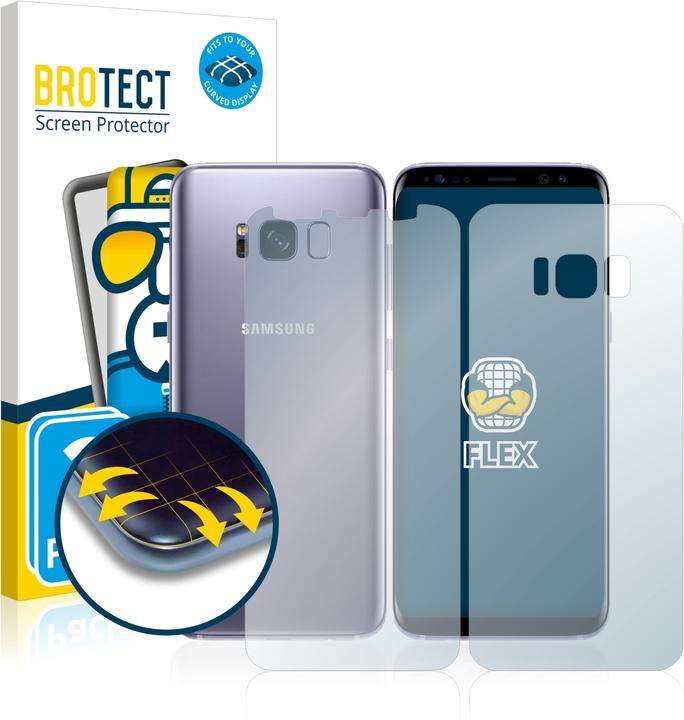 Produktbild BROTECT 2x Flex Full-Cover Displayschutzfolie für Samsung Galaxy S8 (Vorder + Rückseite) (2 Stück, Samsung Galaxy S8+)