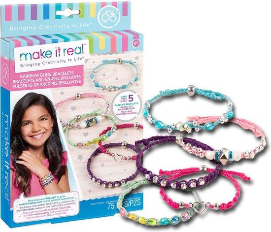 Actual product image Make it Real Pearl set rainbow glitter bracelets