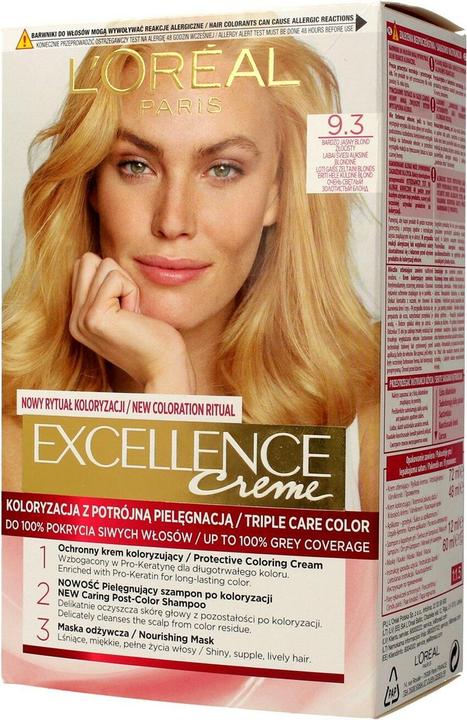 Image du produit L'Oréal Paris Excellence Cream Coloring 9.3 very light golden blonde (9.3 very light golden blonde)