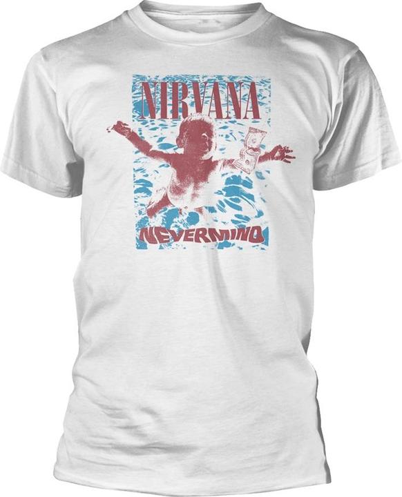 Nirvana T Shirt Nevermind Underwater Band Logo Official Mens White XXL (XXL)