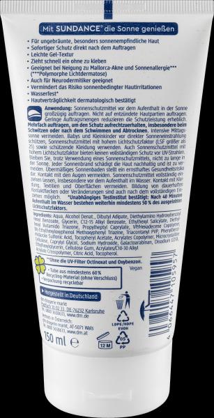 Immagine prodotto dm Sundance Crema solare in gel, MED ultra sensibile (Crema solare, SPF 50+, 150 ml)
