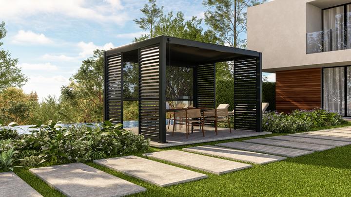 Actual product image Leco Lamellenpergola DELUXE 3x4m anthrazit (400 cm, 300 cm)