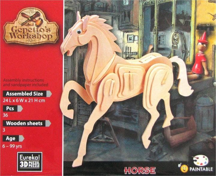 Image du produit Eureka! Gepetto's Workshop Boîte de construction en bois 3D - Cheval (1 pièces)