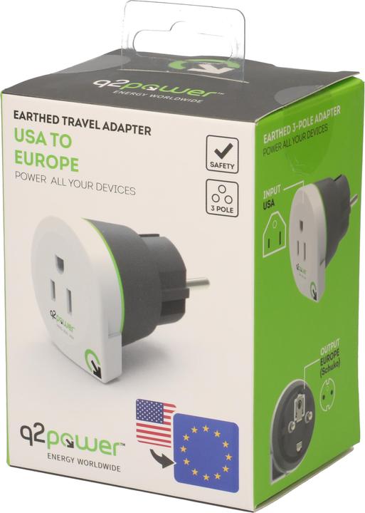 Immagine prodotto Q2 Power Adattatore di viaggio da USA a Europa