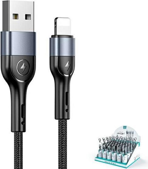 Produktbild Usams Kabel pleciony U55 2A lightning 1szt for set U55 czarny/black 1m SJ448ZJ01 (US-SJ448) SJ448USB (1 m, USB 3.0)