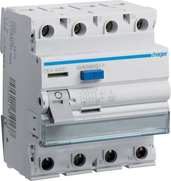 Produktbild Hager HAG CEA440D FI-Schutzschalter 4P 40A 100mA Typ A
