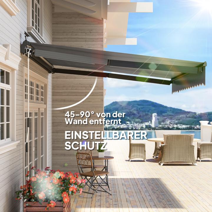 Produktbild Outsunny Klemmmarkise Aluminium, Polyester Grau (3 m)
